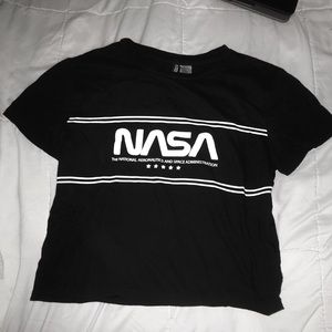 Black NASA Crop Top
